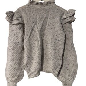 Janie and Jack girl sweater ruffles on the shoulders size 6
